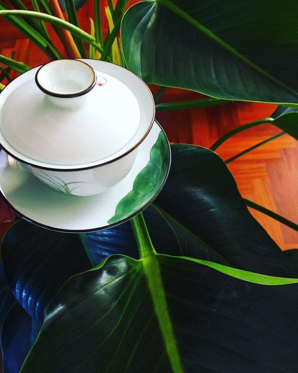 We krijgen bij elke theebestelling een klein cadeautje van de theeboeren! Op dit traditionele thee-zet-potje #gaiwan zijn we beetje verliefd