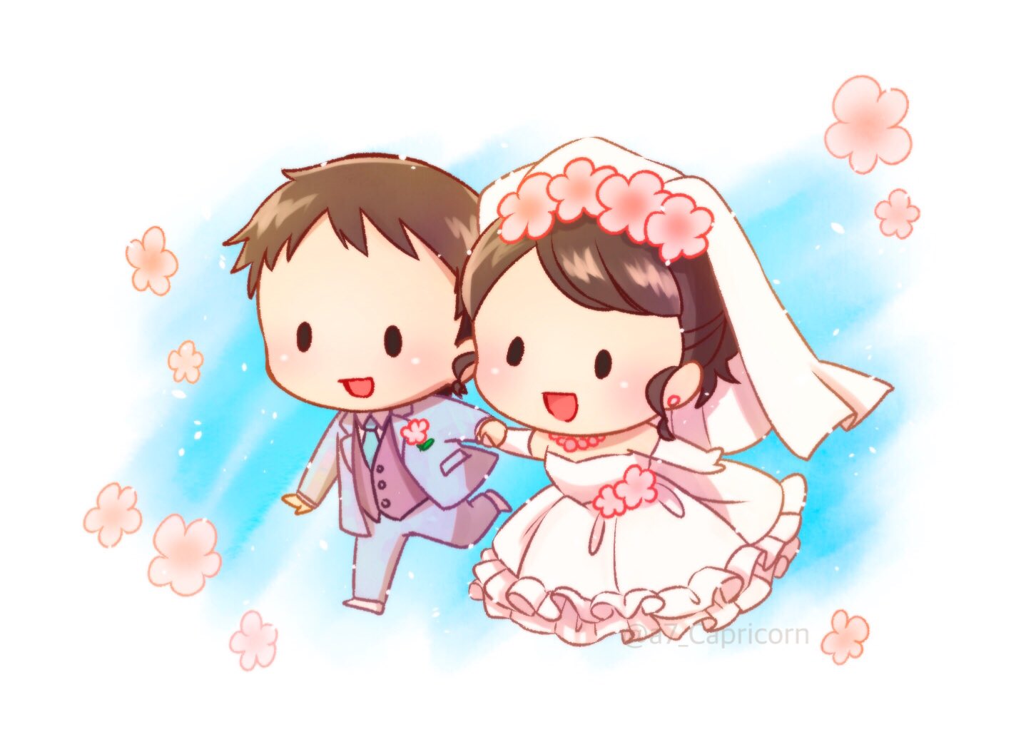 星海いよこ ｲﾗｽﾄﾚｰﾀｰ Sur Twitter 結婚祝い メッセージカードのイラストを描かせていただきました アニメ系だけじゃなくこんな雰囲気のものも描きます T Co Ywhuoa1cme Twitter