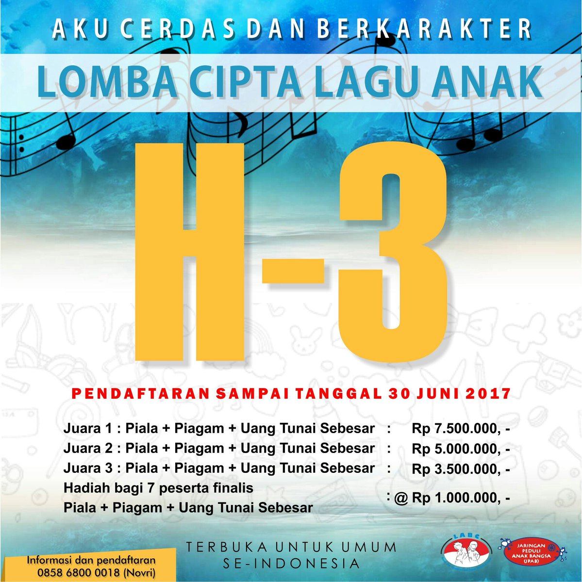 Buruan daftar guys!!!! #lomba #ciptalaguanak #ciptalagu #harianaknasional