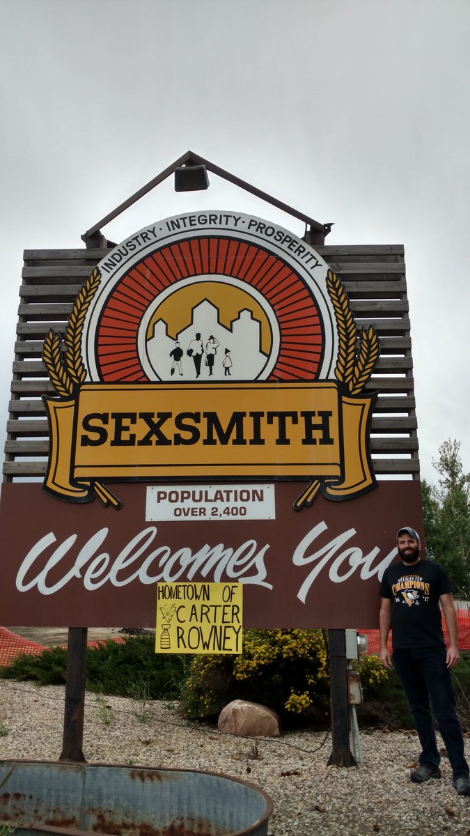 dmarge18's tweet photo. Made some minor improvements to the sign @penguins @carterrowney @TownOfSexsmith https://t.co/TtDNuUr3kI