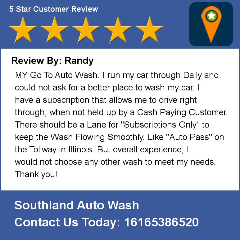 Review By: Randy MY Go To Auto Wash. I run my car through  Daily and could not ask for a better place to wash my car