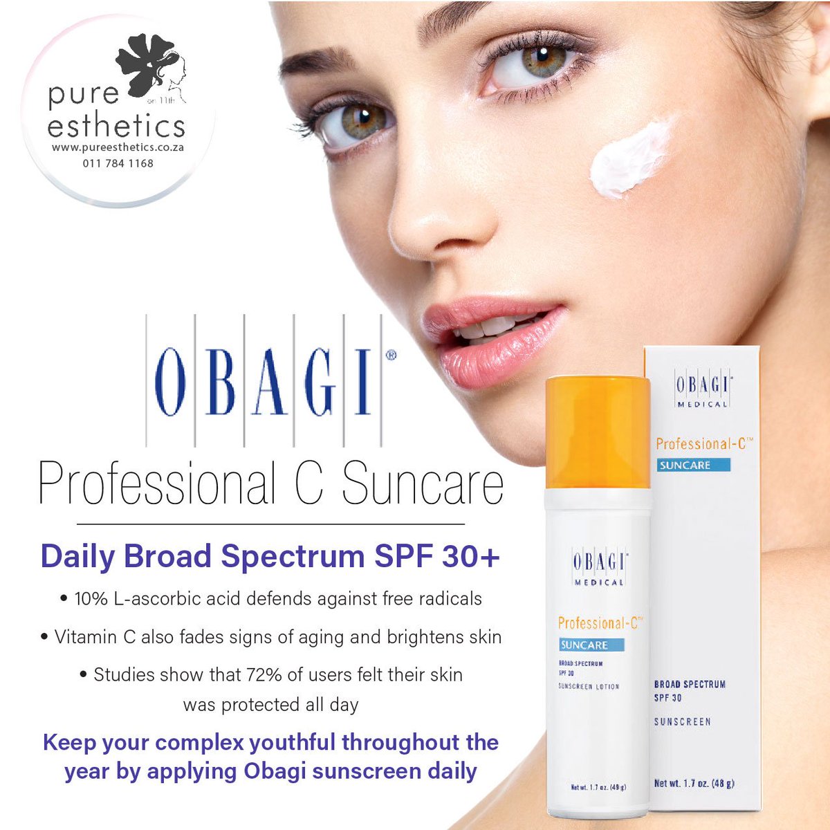 Fabulashint's tweet photo. Obagi Professional C #Suncare Daily Broad Spectrum SPF 30+
·      10% L-ascorbic acid defends against free radicals
·      Vitamin C also  … https://t.co/gzt4NRgPL5