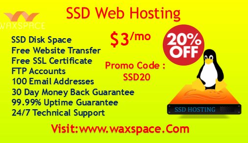 wax_space's tweet photo. Waxspace $1 Hosting 20% OFF #SSD #Web #Hosting with SSD Space, Free Website Transfer, Free SSL, 24/7 Support 
Visit:https://t.co/7p21SHOIbZ https://t.co/kmtWkKX9g7