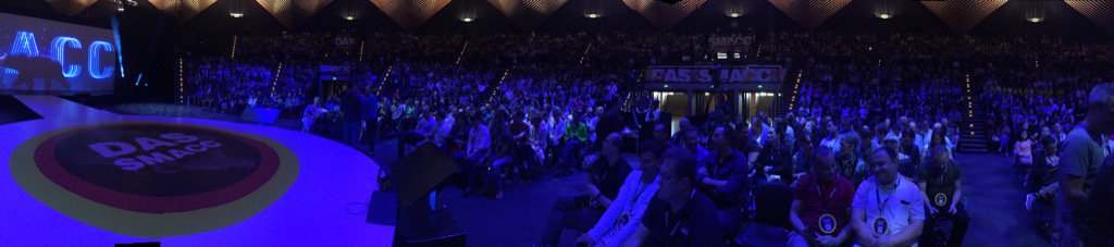 Grand view of the auditorium from near the stage. 3 days of learning and tweeting. #dasSMACC