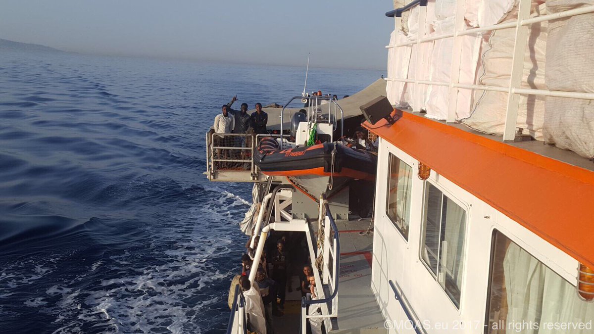moas_eu's tweet photo. #Phoenix has entered port in #Messina; ready to start disembarkation of those rescued last Sunday in the #Med https://t.co/CCycAMrqOZ