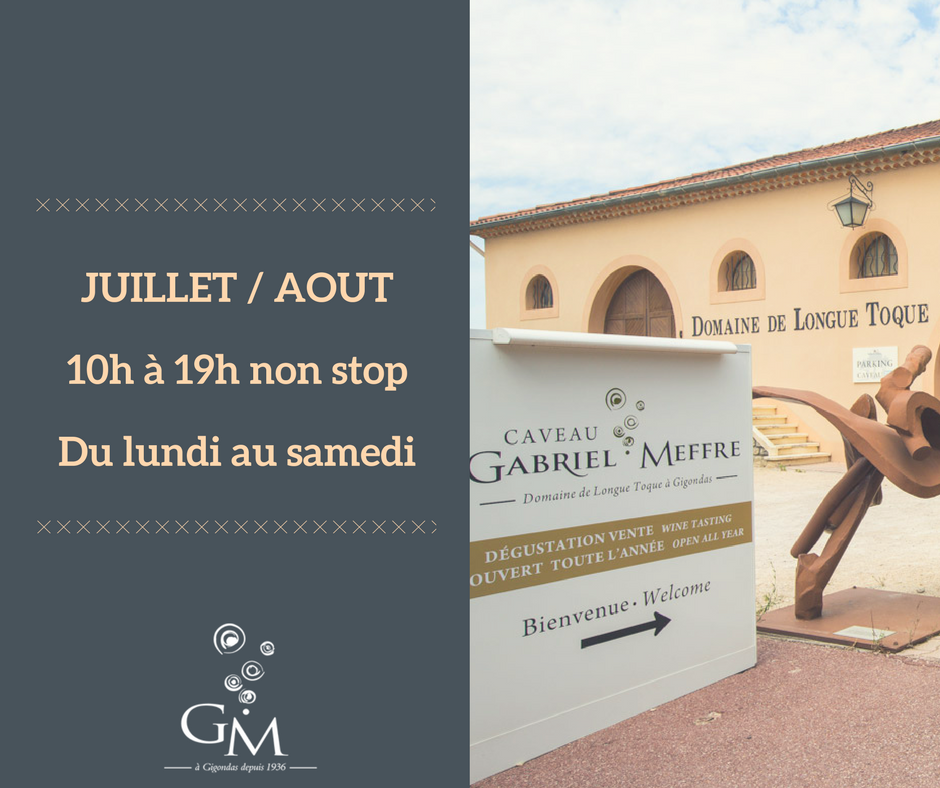 gabrielmeffre's tweet photo. Pendant les mois de juillet/août le caveau du #DomainedeLongueToque à #Gigondas ouvrira du lundi au samedi de 10h à 19h non stop. https://t.co/DXMARjWTQu