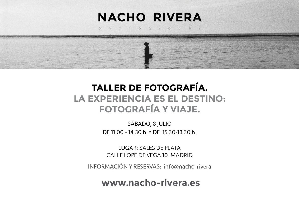 TALLER DE #FOTOGRAFÍA Y #VIAJE: "LA EXPERIENCIA ES EL DESTINO". 8 de julio en <a href="/salesdeplata/">Sales de plata</a> Toda la info en: goo.gl/kvraro