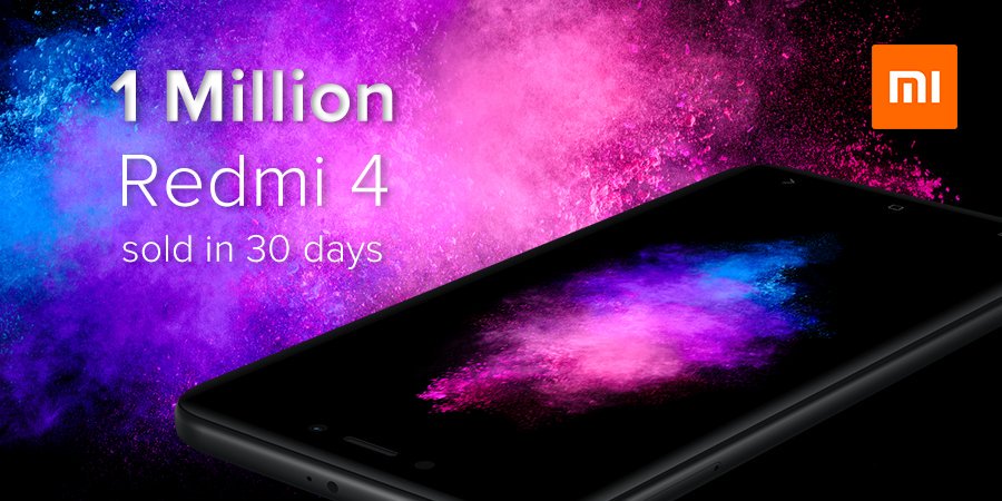 manukumarjain's tweet photo. #Redmi4: 1+ Mn units within 1st month βοΈ Thank you all for your love & support π RT if you love our Redmi phones. @RedmiIndia @XiaomiIndia https://t.co/V2CXj00vLm