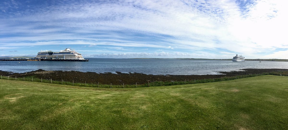 😀 The view at Orkney cheese today 😍🙃 #cheese #orkney #orkneycheese #photography #kirkwall #boat #cruise #cruiseship #sea #beach