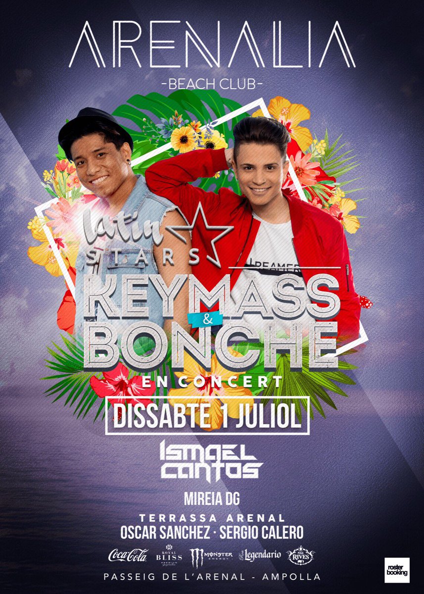 RosterBooking's tweet photo. Este sábado (1 de Julio) @KeymassYBonche llevan su show en directo al @Arenaliabeach...no te lo pierdas!! https://t.co/lIeTiqYaZR