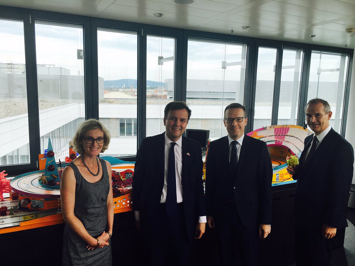 GregHands's tweet photo. With Klaus Kröll, of Austrian traffic management &amp; tech firm Kapsch, talking about growing their UK presence. Great Scalextric set too! https://t.co/lK6MUKRjJO