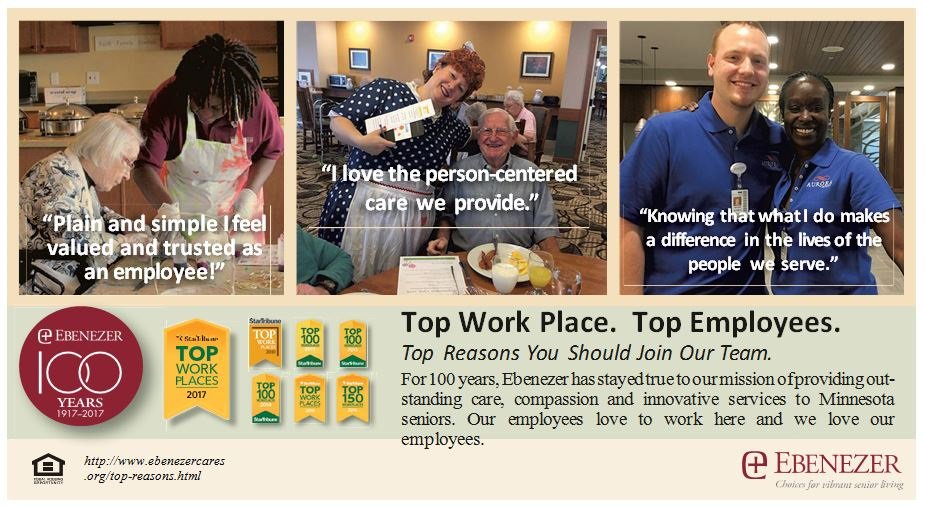 EbenezerJobsMN's tweet photo. For the 7th year, we have been named Star Tribune Top Workplace! We appreciate our employees and are humbled they feel the same way! https://t.co/VmrV5gLCls