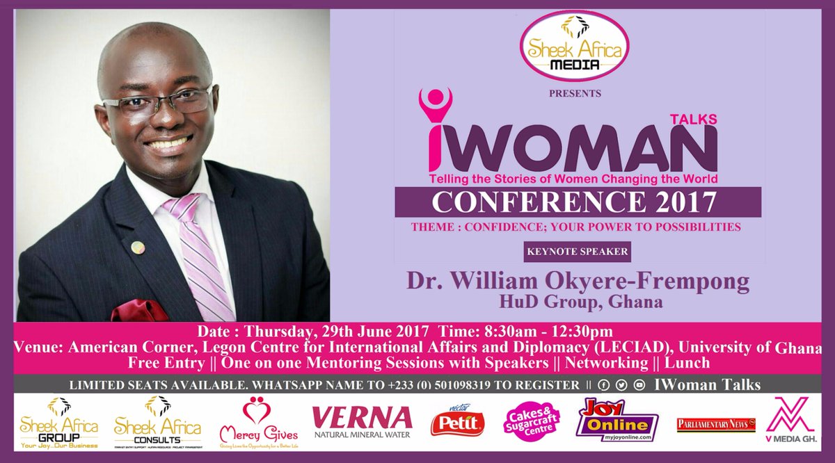 IWomanTalks's tweet photo. Meet our #GuestSpeaker.... Dr.@williefrempong #IWomanTalks #IWTC17 #SheekAfrica #LeadershipExpert #MedicalDoctor #CountryDirector #HuDGroup https://t.co/bIzwrueKfT