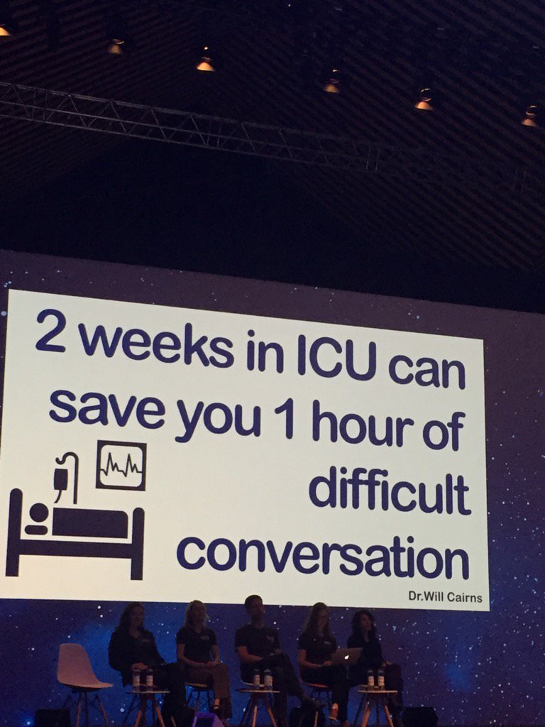 We train 100% of doctors to perform CPR. We do not train 100% to talk about not doing CPR. @psirides #dasSMACC