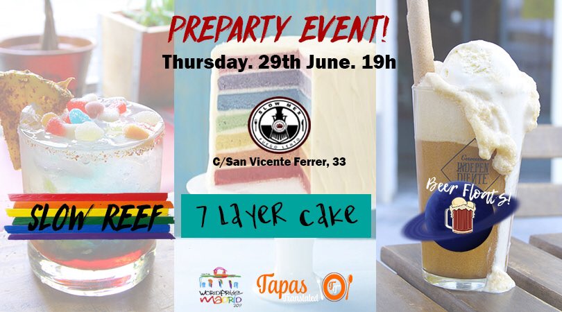 TapasTranslated's tweet image. Este jueves @slowmex a las 19h! Vamos a celebrar ORGULLO con margaritas, beer floats y una tarta de 7 capaz!!! 🌈🌈🌈