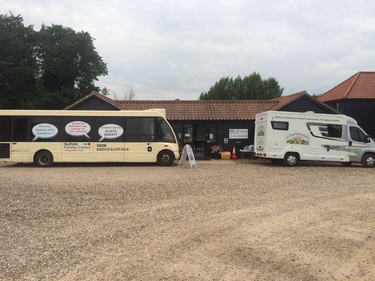 suffolkcarers's tweet photo. All set up and ready for cakes, tea and the big chinwag with the Mayor of Ipswich with @coffeecaravan @HWSuffolk @AgeUKSuffolk #sfcbus 🚌 https://t.co/1MdHokAUwf