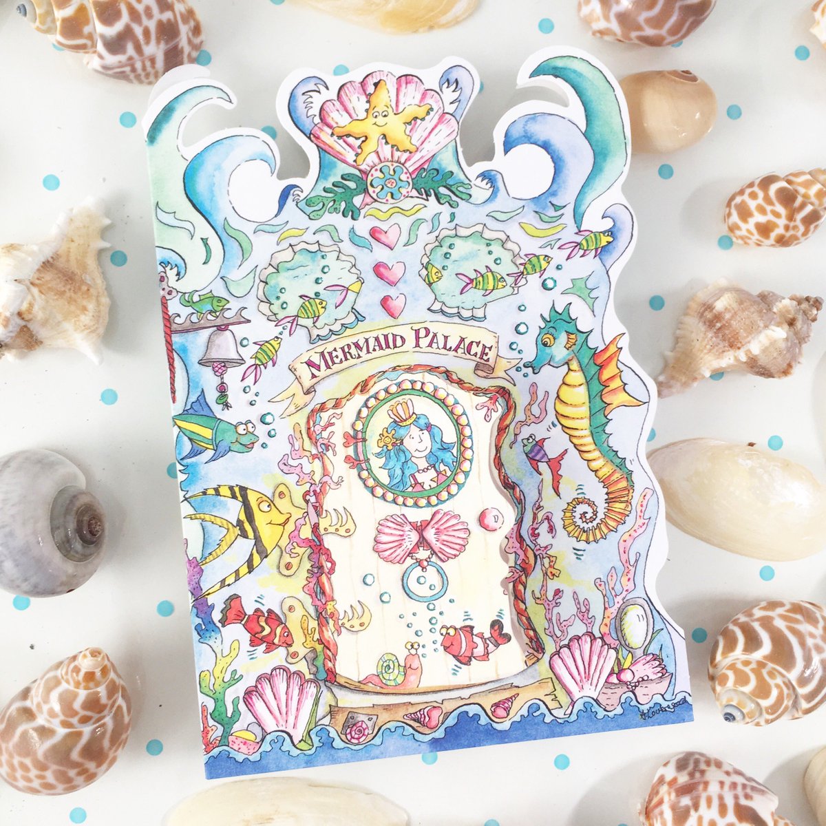 Let’s all take a trip to the #mermaid palace. 🐠🐚🌊
goo.gl/YwV2Ms #girls #illustration #Seaside #GreetingCards