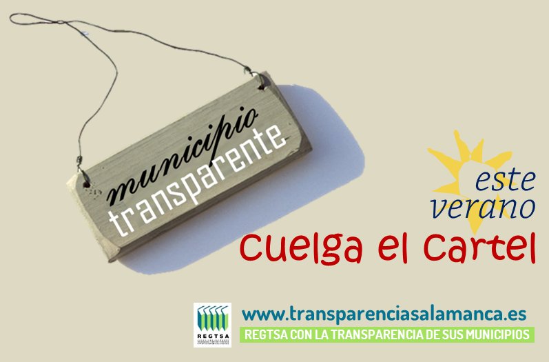 transparensal's tweet photo. @transparensal este verano cuelga el cartel de municipio transparente @REGTSA #Transparencia https://t.co/nt8lY7y6qs