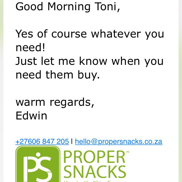 ProperSnacksZA's tweet photo. @SmileFundSA we are super excited about donating 500 of our healthy snacks worth R7000 to this awesome organization &amp; day. #mandeladay https://t.co/Kjm4kCULyD