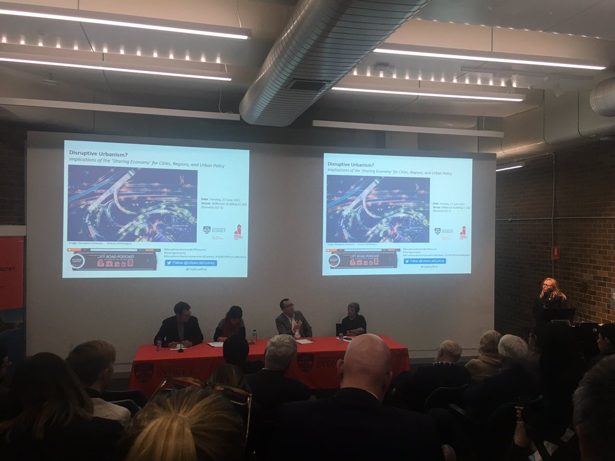 Great panel on #disruptiveurbanism tonight from <a href="/UrbanLabSydney/">UrbanLabSydney</a> and @Sydney_Arch, ft. <a href="/dasharp/">Darren Sharp</a> and <a href="/DrTooran/">Tooran Alizadeh | توران علیزاده</a>
