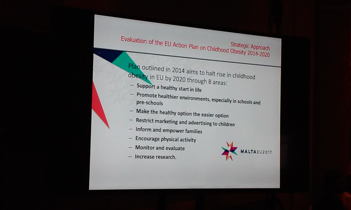 WHO_Europe_RHN's tweet photo. .@CGauci1 describes the EU action plan on childhood #obesity 2014-20 #SmallCountries #Malta @EU2017MT https://t.co/mqgo1ZbwxS