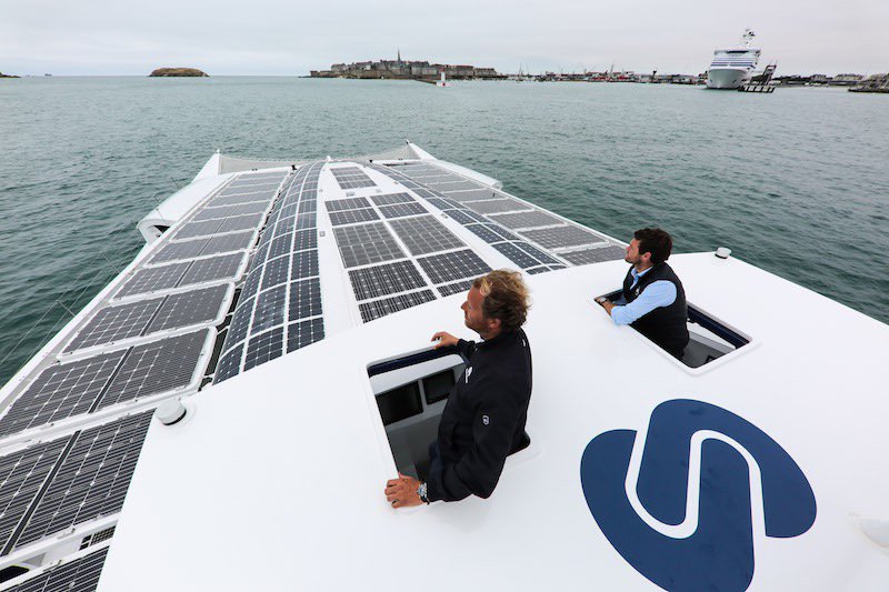 SpiersBe's tweet photo. Le premier catamaran à hydrogène fera escale à #BoulognesurMer du 22 au 30 juillet @EnergyObserver https://t.co/9H17FomWLF