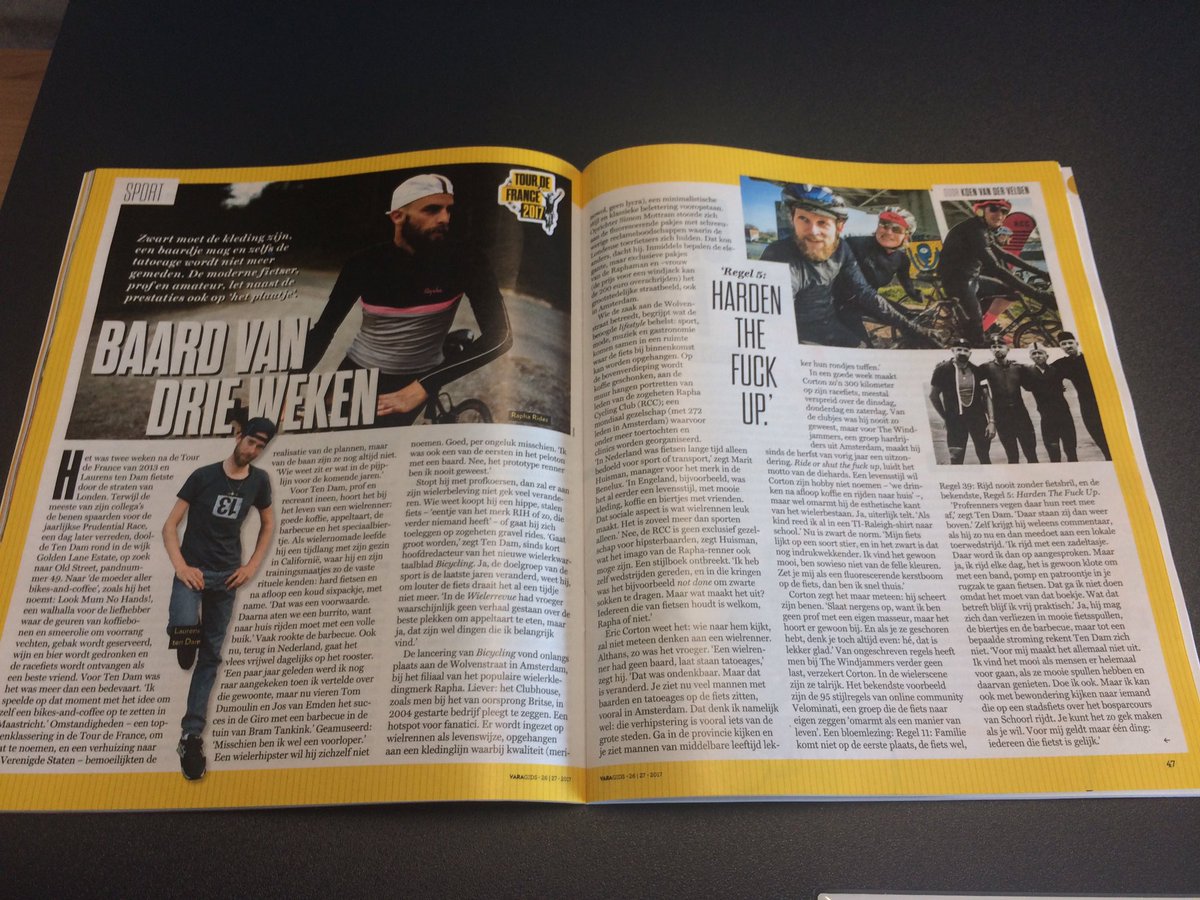 In de <a href="/VARAgids/">VARAgids</a>: fietsen als lifestyle. Met 'onze' <a href="/laurenstendam/">laurenstendam</a> en <a href="/EricCorton/">Eric Corton</a>. Maar dat is logisch. #cyclinglife