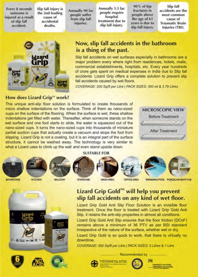 LizardGripIndia's tweet photo. #LizardGrip #AntiSlip #protects you from all kinds of #slipperyfloors. Stay #safe https://t.co/GXKp89ZSAR