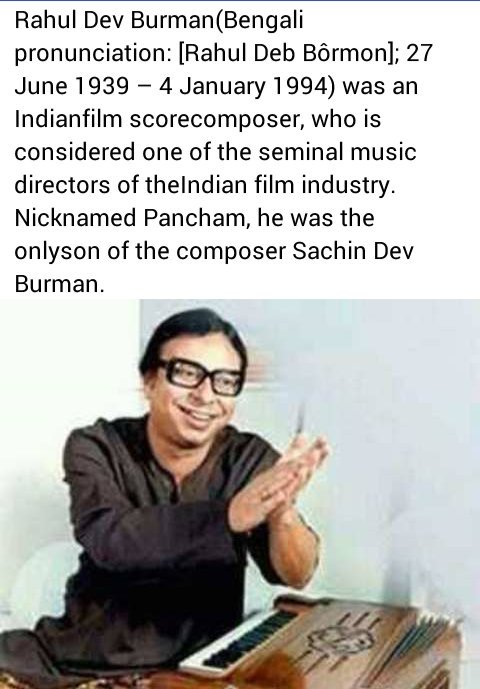 Happy birthday R d burman sir g    