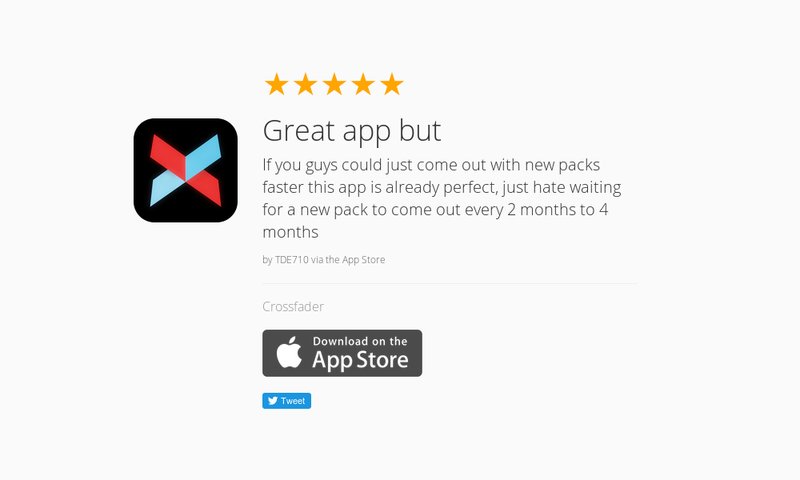 5 Star Review: "Great app but: If you guys could just come out with new packs faster this…" launchkit.io/reviews/4Iylly…