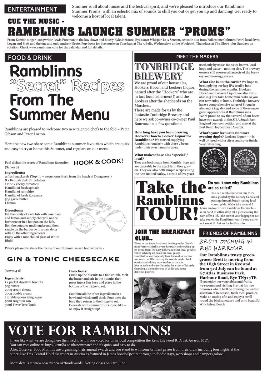 Take a look at our new Ramblinns Rambling newspaper. #ramblinns #newspaper #news #sisterpubs @FBI_Brabourne <a href="/InnRye/">Globe Inn Marsh Rye</a>