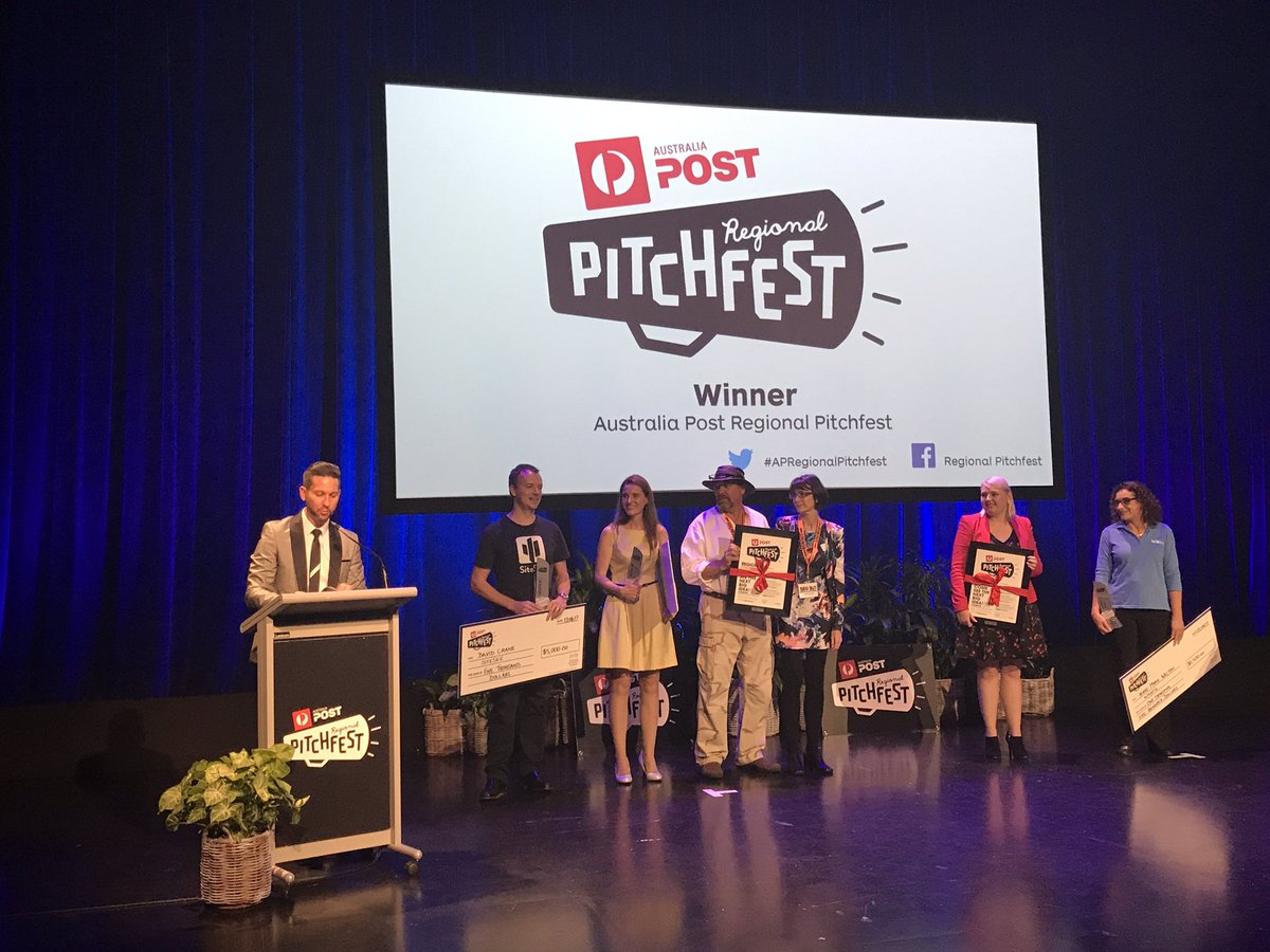Congrats <a href="/SiteSeeHQ/">SiteSee</a> on winning the #APRegionalpitchfest in #toowoomba <a href="/AusPostBiz/">AusPost for Biz</a> <a href="/fleuranderson/">Fleur Anderson</a> @CanvasCoworkInc <a href="/sbxr/">Steve Baxter (Winston Smith - let's not go there)</a>