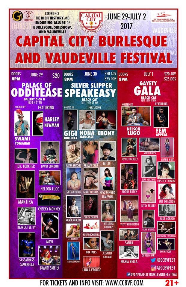 FemAppeal's tweet photo. 1ST EVER #CCBVF Kicks Off #June29 for 3 Nights of #Burlesque #Vaudeville #WashingtonDC #July4thWeekend https://t.co/9bSPPhkwGC