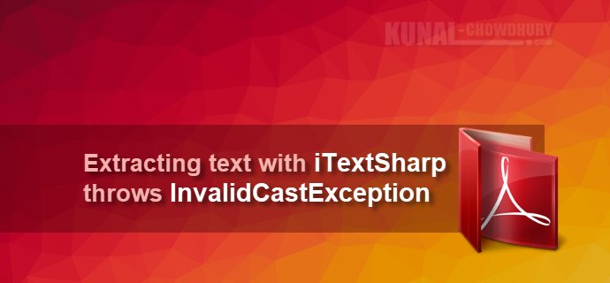 kunaldchowdhury's tweet image. Extracting text with #iTextSharp throws an InvalidCastException kunal-chowdhury.com/2017/06/itexts…

#csharp #dotnet #pdf #Dev