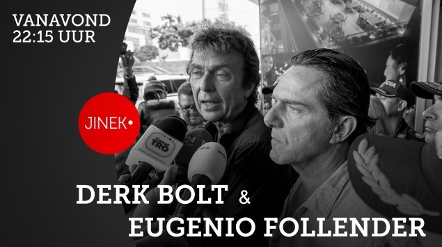 docu_series's tweet image. Vanavond zijn Derk Bolt en Eugenio Follender exclusief bij #jinek om te vertellen over hun ontvoering in Colombia door guerillabeweging ELN.