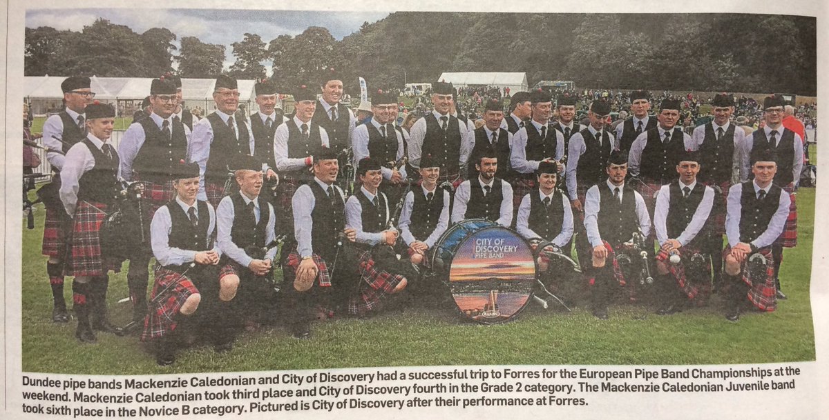 CoDPBDundee's tweet photo. Thanks to the @thecourieruk for the article on our 4th place at the @PipingAtForres European Championships on Saturday
#CoDPB #MontheCoD https://t.co/khgTSlLII3