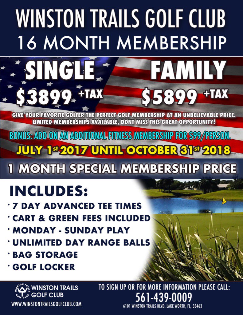 inwinstontrails's tweet image. 16 month golf membership at #WinstonTrails @WinstonTrailsGC