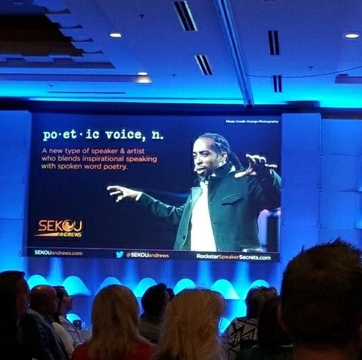 lindaclingan's tweet photo. @sekouandrews Not just a speaker, he's an experience. An innovator. A poetic disruptor? Yep. #coopsummit https://t.co/3y5X8vGKBK
