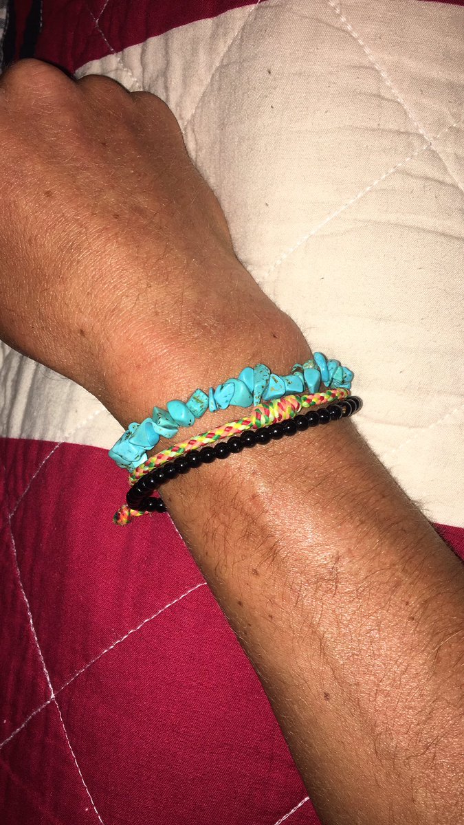 tj_eisenhart's tweet photo. First weekend handing out my turquoise bracelets. In order to get one. Be a good, cool person. Smile, tell me a funny storie. #SpreadLove https://t.co/eFogK1wJwM