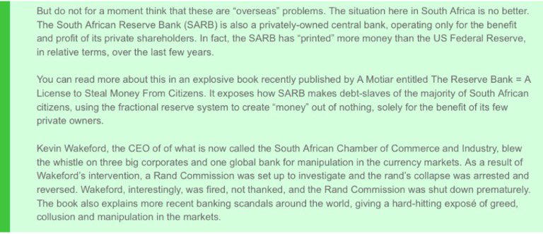 Lwandle1949's tweet photo. @sowetopropfund @obiwanZa @lungani_ndumiso @SirLehlohonolo @themaytrix23 @Box_LogiQ @SbuSheshani @MYANC @SABCNewsOnline @PresidencyZA @SACP1921 @ANN7tv @Our_DA @_SaveSA @_cosatu @ANCKZN @kzngov @GovernmentZA @follow_transnet @RevFChikane @KathradaFound @MmusiMaimane @ANCYLhq @ANCParliament @ANCECape @MyANC_Bophirima @ANCMPUMALANGA @NorthernCapeSA @ANCwcape @ANCFS @GautengANC @ANCLimpopo @Eskom_SA @SAReserveBank @Investec @MkhontoVeterans @school1boy @ThuliMadonsela3 @ANCYL_KZN @ANCYL_Gauteng @SABCPortal @THOBELA_FM @ukhozi_fm @SAfmRadio @5FM @Phalaphala @Ikwekwezi_FM @motswedingfm @trufm @TitoMboweni Must read books for al South Africans
#NationaliseSARBNOW
#RadicalEconomicTransformationNOW
#ManuelEconomy
#TrueStateCapture https://t.co/xMMozYE48C