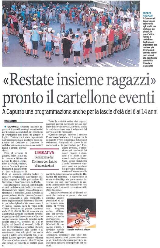 fcrudele's tweet photo. #Capurso #sociale top attenzione per i ns giovani @donTonio66 @micheleemiliano @Dom_DeSantis @mic_laricchia @GiardinoVito @JohnnyCalabrese https://t.co/HBIs6lysSR