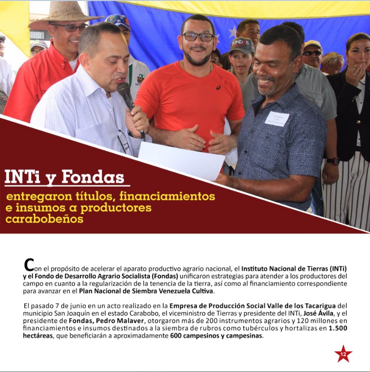 INTi_Venezuela's tweet photo. #SembrandoNoticias | Ojeé por qué el INTi y Fondas se unificaron en pro a productores carabobeños #Edicion10 https://t.co/g3tgx7DypN https://t.co/DRLIh7hRtY