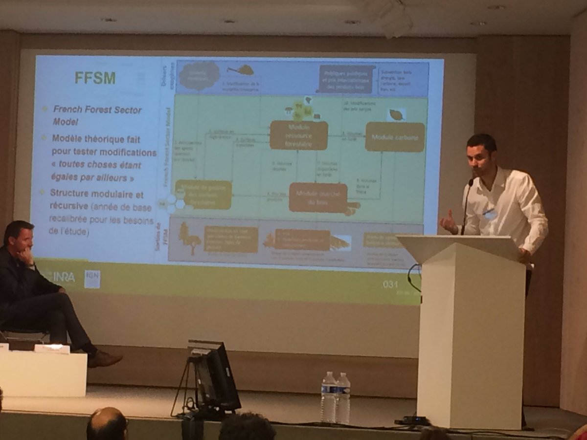 .@sylvaincaurla présente modèle économique FFSM #UMRLEF @Inra_Nancy: gestion calibrée pour besoins étude #forêts