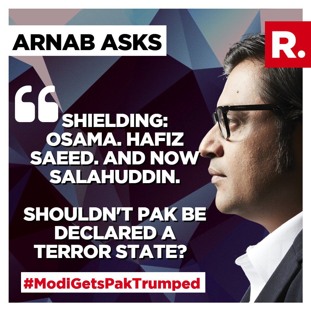 republic's tweet image. Agree with Arnab? Tweet your views with #ModiGetsPakTrumped