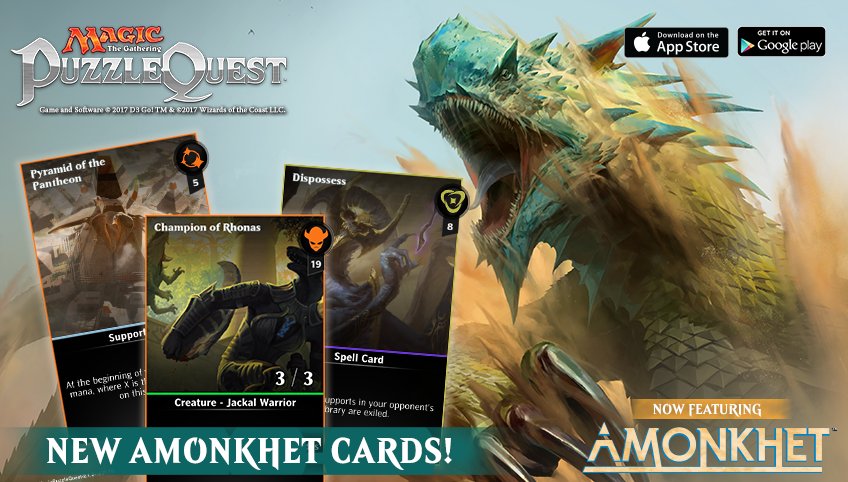 MtGPuzzleQuest's tweet image. Check out the new Amonkhet Cards coming to #MagicPuzzleQuest later this week in the Card Gallery. bit.ly/2tQ1Bwl