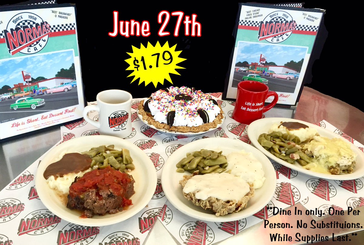 Happy #birthday to me! Enjoy $1.79 Chicken Fried Steak, Meatloaf or Chicken &amp; Dressing at 10:30am-8pm today! #Dallas
facebook.com/events/2326492…