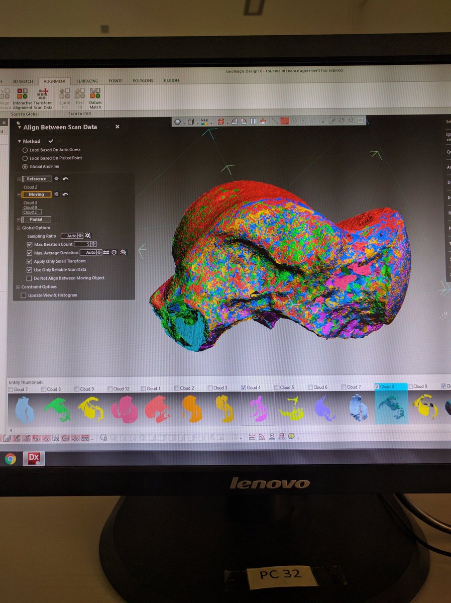 LSpakeAnthro's tweet photo. Combining laser scans into a nice 3D model? Harder than it looks! Here's a peek at the talus I'm working on #physanth https://t.co/riJVGjcMBS