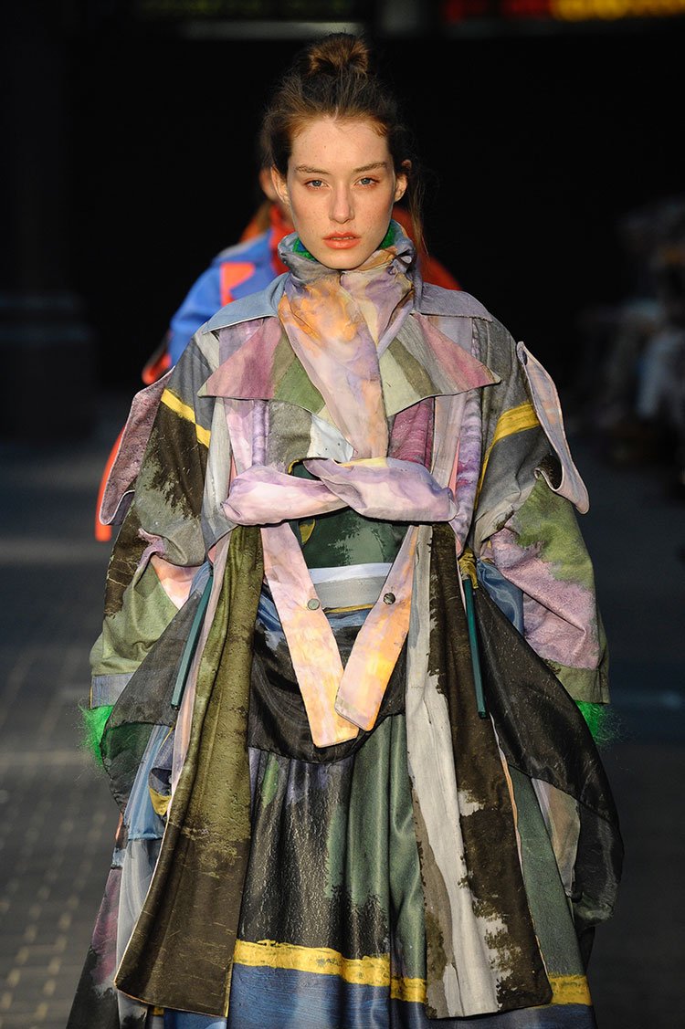 LCFLondon's tweet photo. Next on #LCFBA17 is Fashion Textiles graduate Hannah Zahran, who explored working class culture and kitsch objects https://t.co/xLSOVyTVor https://t.co/8sdElxciD1