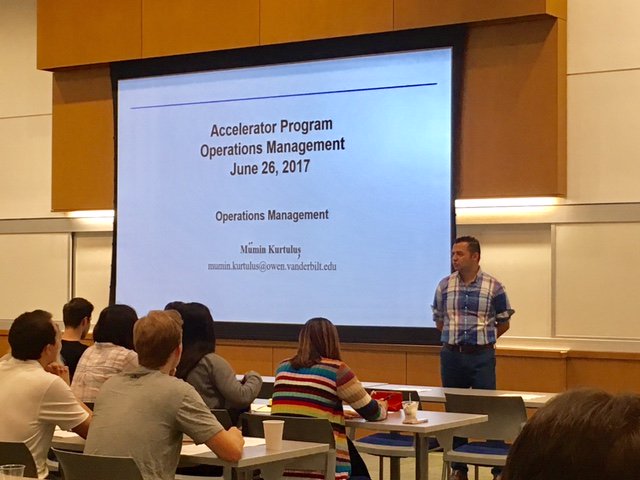 VanderbiltOwen's tweet image. Who better to teach Accelerator students about operations than Owen&apos;s very own Prof. Kurtulus? #accelerator2017 #owenlife
