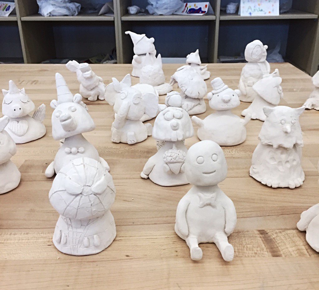 Making some ceramic bobble-heads in summer school! #engage109